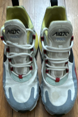 Nike Air Max 270 React Colorblock White Yellow Red Men's Low Top Sneakers