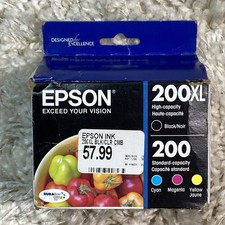 Epson 200XL Black and 200 Color Ink Cartridges Yellow, Magenta, Cyan - Exp 03/25