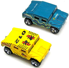 Vintage Hot Wheels Humvee Trucks Lot Of 2 Yellow Green 8 Man Diecast 1991 2000 Vintage Hot Wheels Humvee Trucks Lot Of 2 Yellow Green 8 Man Diecast 1991 2000