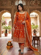 New Designer Embroidered Silk Salwar Kameez With Dupatta For Wedding Wear