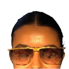 Vintage Sunglasses Italy Laura Biagiotti T/60-124 Gold Square MINT