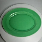 Early Orig. Homer Laughlin Harlequin Green Oval 11.5"x9" Serving Platter Fiesta