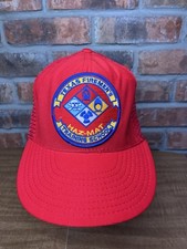 Vintage Texas Fireman Haz-Mat Training School Red Patch USA Made SnapBack Hat