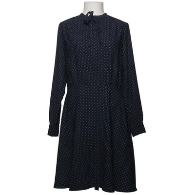 H&M, Kleid, Größe: 42, Blau/Weiß, Polyester, Gepunktet, Damen #RMv