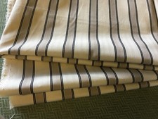 120 cm x 137 cm  Ian Mankin BLAZER stripe putty black Fabric Remnant 100% cotton