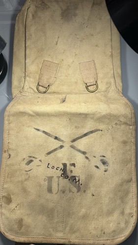 M1878 CAVALRY Haversack - Troop E - Very Faint 1st Cavalry? ORIGINAL AS FOUND.