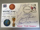 ENGLAND 1966 WORLD CUP WINNERS COVER SIGNED 10 LEGENDARY SQUAD MEMBERS
