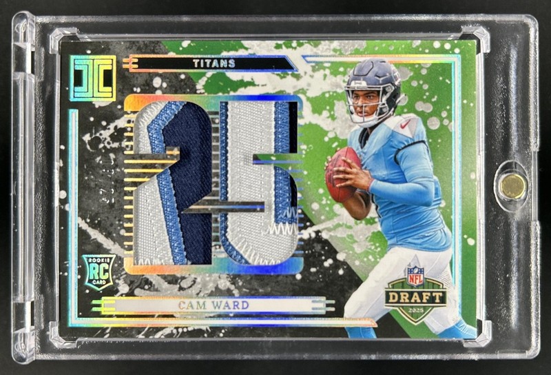 2025 Panini Impeccable Cam Ward Draft Picks RC Patch Silver Rookie #/25 Titans