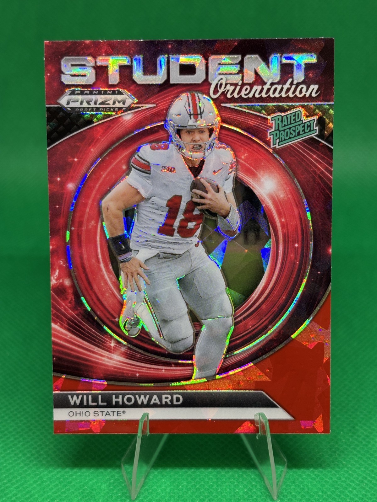 2024 Prizm DP Student Orientation Will Howard #SO-WH Red Ice (RC) Ohio State