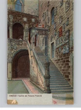 Firenze Cortile del Palazzo Podesta Vintage Postcard