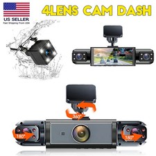 360Degree View 4Channel Dash Cam Front and Rear Inside Left Right Dash Camera US
