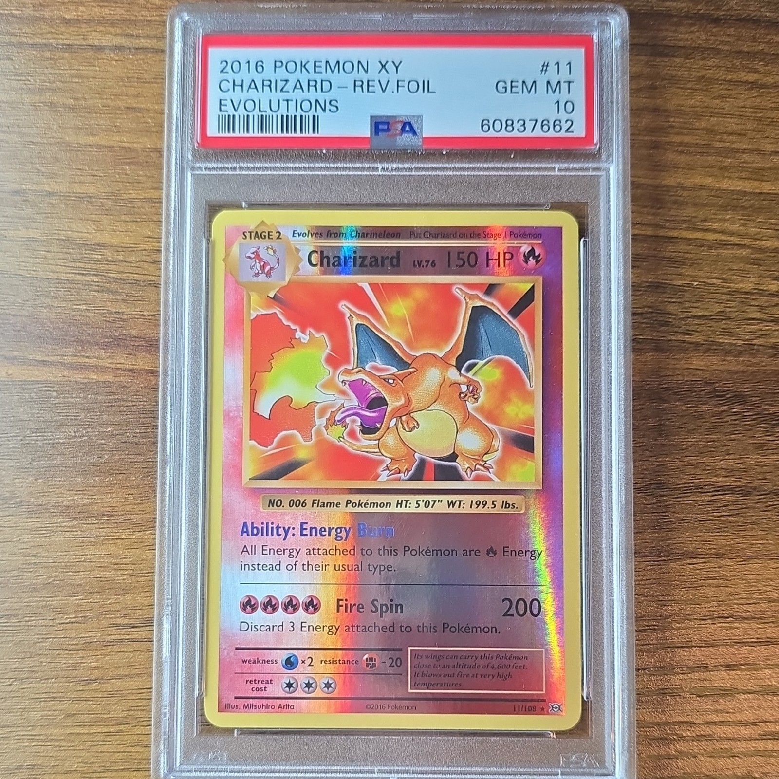 Pokémon XY Evolutions Charizard reverse holo 11/108 2016 PSA 10