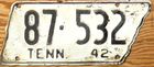Item photo. Show Listing Details page. Listing 1942 Tennessee License Plate Number Tag - Hancock