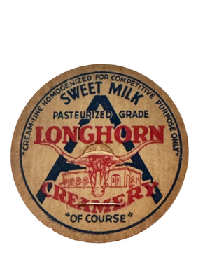 #ad Vintage Cardboard Milk Bottle Caps 5 Longhorn Creamery Never Used $4.99