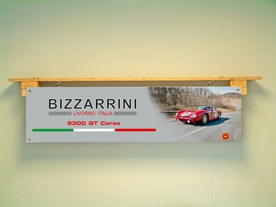 BIZZARRINI 5300 GT Corse Banner Italian Sports Car Workshop Garage Wall Display