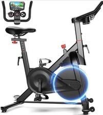 Magnetic Exercise Bike Indoor Cycling Fitness Spin Bike 136kg LCD & App Home Gym