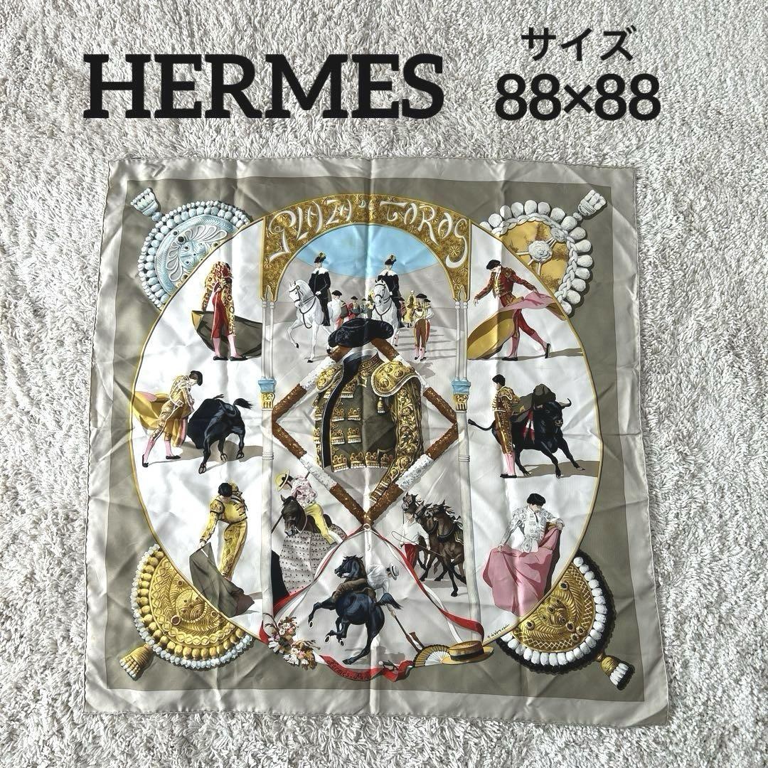 Hermes Scarf Stole Matador Bullfight 88 S396 Vintage Silk From Japan