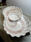 Fitz and Floyd Pink ‘Coquille’ Sea Shell 3 Part Chip&Dip Platter 1986 — photo 1