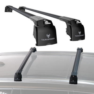 For VOLVO EX40 2024 ONWARDS LOCKING ROOF RACK CROSS BARS RAILS ALU BLACK SET