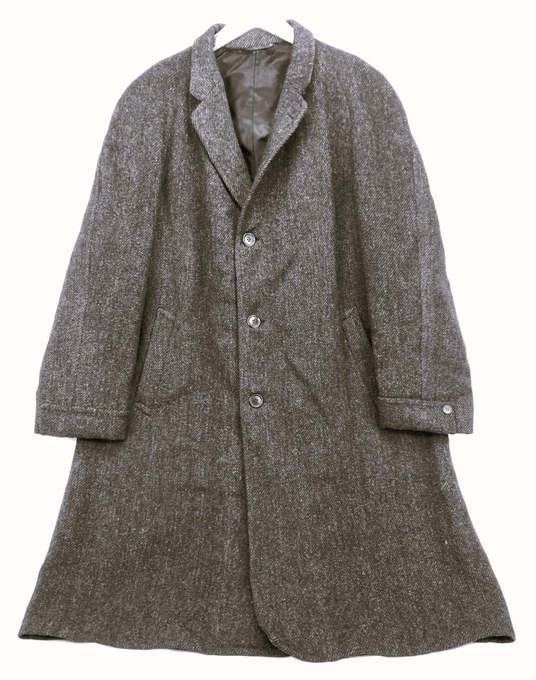 Vintage Harris Tweed Overcoat Kenneth Mackenzie Charcoal Wool Coat XXXL - Image 2 of 4