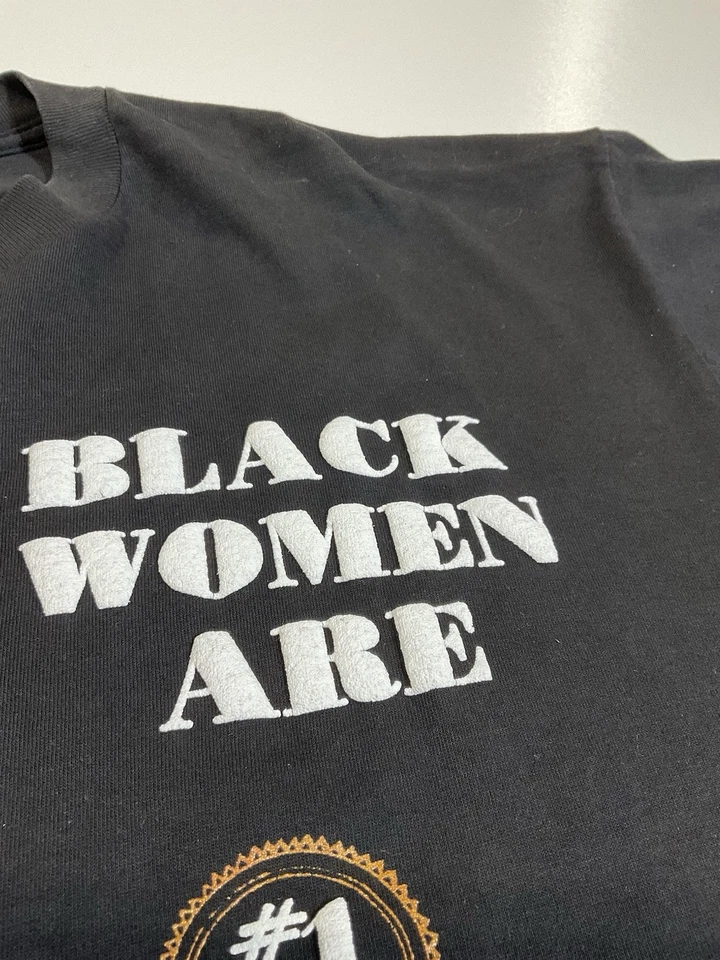 Camiseta Vintage Negra Mujer Are #1 Talla XL Negra Historia Puff Estampado Hip Hop Años 90 Foto 3 de 4