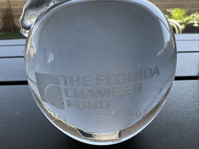 Crystal Apple Paperweight - The Florida Chamber Fund December 4-6,1992