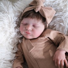 Muñeca bebé renacida realista durmiendo 19 pulgadas cuerpo de tela suave gordita vida real recién nacido