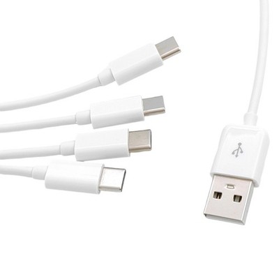 USB to Type C Power Cord Multi Port Charger Cable for Mobile Phones and Tablets