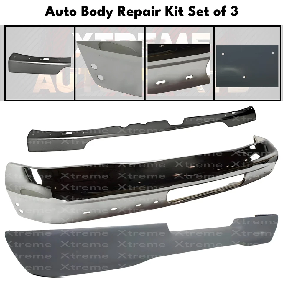 Front Bumper Chrome & Trim Kit For 1992-2007 Ford E-150 E-Series / Econoline - Image 2 of 4