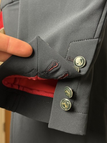 Men’s Zhus Equestrian Riding Tailcoat 38-40” Navy Soft Shell Double Breasted - Picture 7 of 12