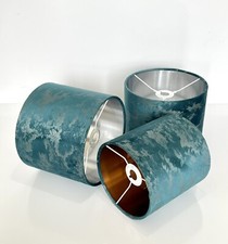 Made To Order teal foiled velvet  Table lamp shade pendant Light shade Drum