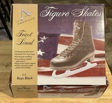 American Athletic Tricot Lined Figure Skates Boy's Youth US Size 10 NEW W/Box