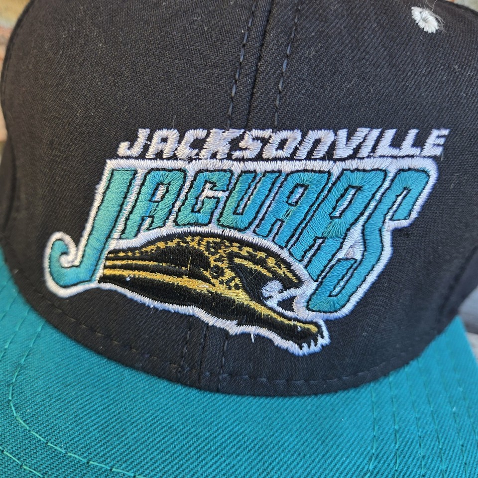 Vtg 90s Jacksonville Jaguars Banned Logo American Needle Blockhead