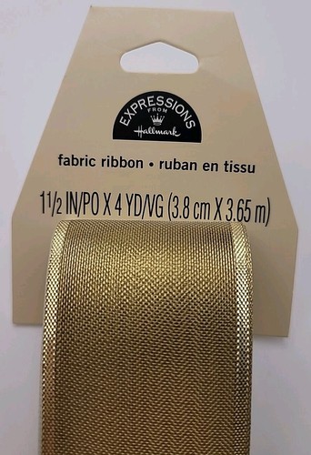 Hallmark Gold Luster Sheen Fabric Ribbon 1.5"x4yds Bow Gift Wrap Holiday Craft - Picture 2 of 13
