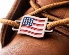 2 USA American Flag Shoe Lace Keeper Charms 1 Pair Patroit Worker BrooklynMaker