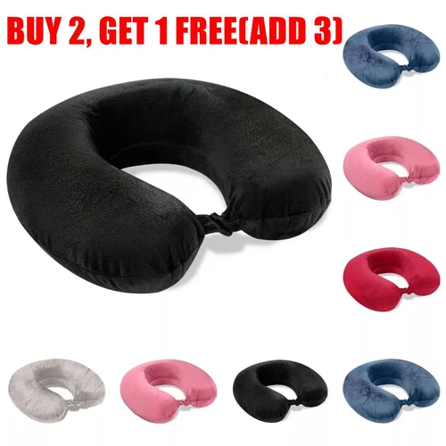 Travel Pillow Memory Foam Neck Support Super Soft Head Rest Car Plane Cushion~ - Picture 1 of 29