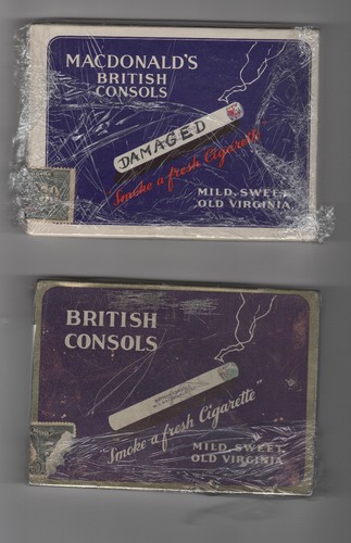 MACDONALD BRITISH CONSOLS flat fifty packages 3 different vintage CIGARETTE EMPT - 第 1/3 張圖片