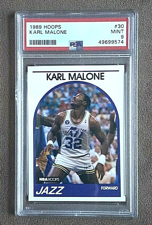 1989-90 NBA Hoops Karl Malone Card #30 ~ PSA Graded 9 Mint