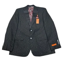 Tallia  Slim Fit Sport Coat Mens 42R 42 Black Silver Dotted Pattern $295