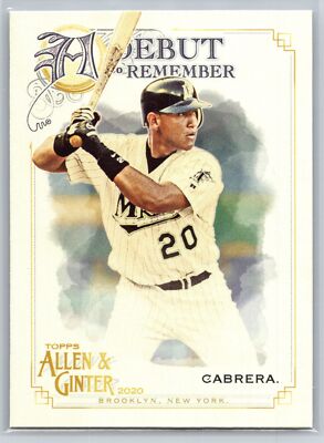 2020 Topps Allen & Ginter #DTR-2 Miguel Cabrera A Debut to Remember
