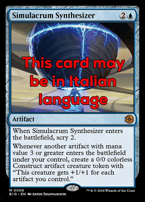 MTG SIMULACRUM SYNTHESIZER 6 EXC - SINTETIZZATORE DEL MTG SIMULACRUM SYNTHESIZER 6 EXC - SINTETIZZATORE DEL