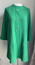 ZARA Green Short Shift Dress Or Long Tunic M 3/4 Sleeves EUC Excellent