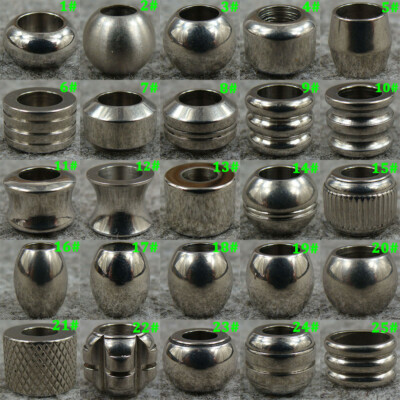 6pcs Stainless Steel Bracelet Beads Necklace Beads Paracord Beard Beads Crafts