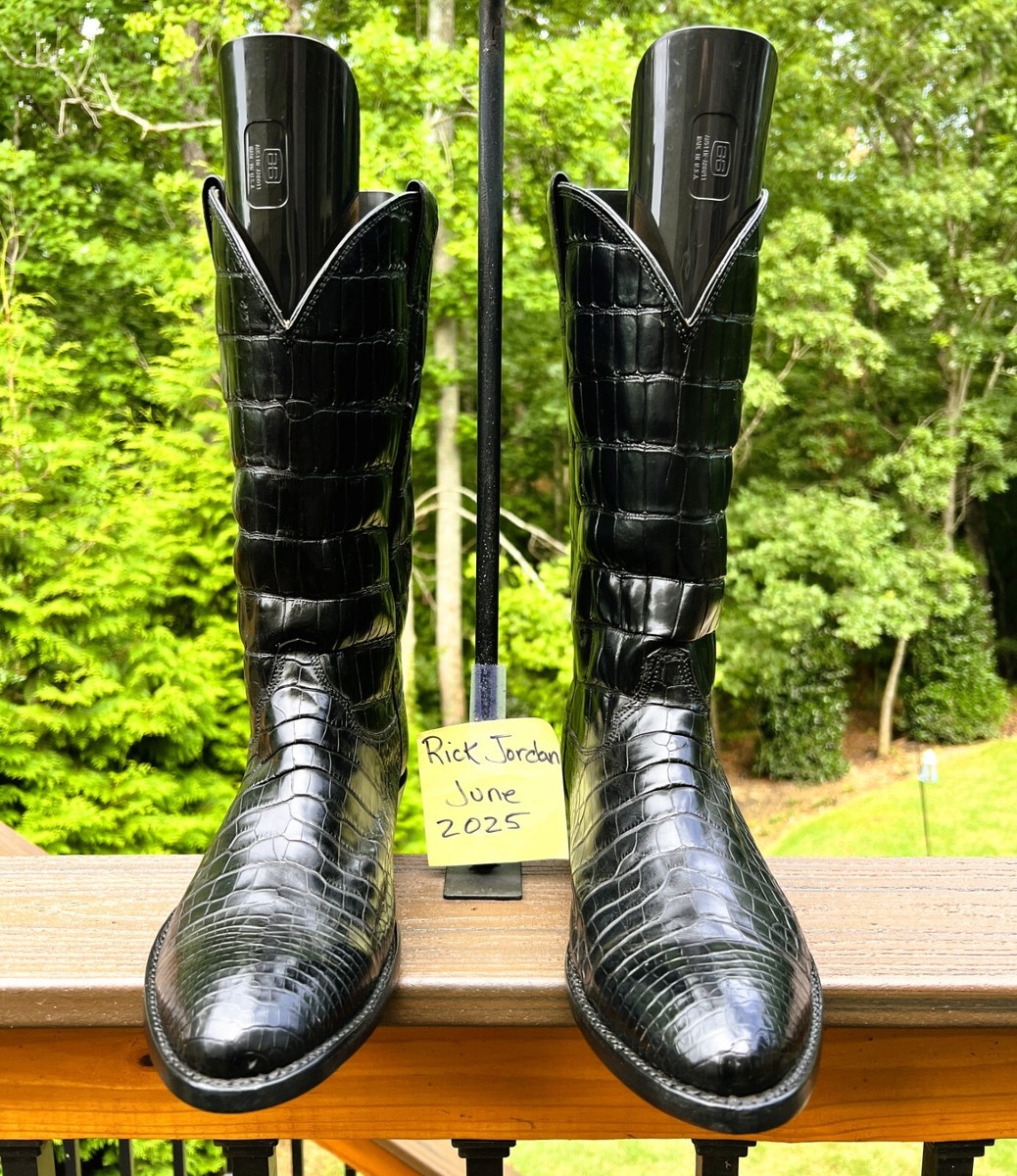 Justin Boots Black Crocadile Leather Western Boots VTG Justin Black Iguana Lizard Western Boots L3112 Exotic  main image 4
