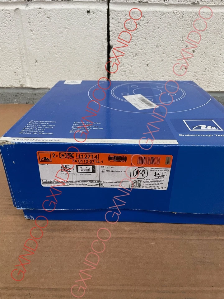 ATE REAR BRAKE DISCS X2 281mm FOR TOYOTA RAV 4 MK3 4 4243142060 24.0112-0714.1 - Image 2 of 4