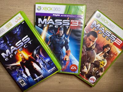 Mass Effect , Mass Effect 2, Mass Effect 3 - Xbox 360 Game Bundle - Ships FAST