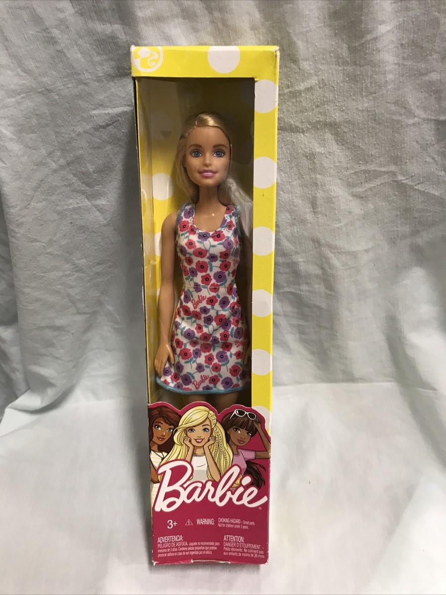 Barbie Doll - White dress with red/purple flowers-tiny Damage On Box-still  New ! | eBay