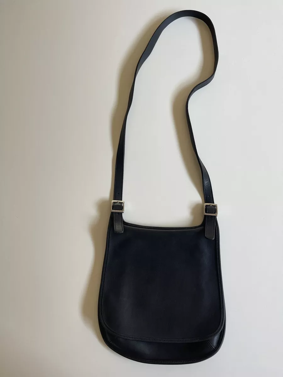 Vintage black top leather coach purse