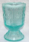 VINTAGE FENTON Glass Paneled Daisy Blue Opalescent Toothpick Candle Holder NICE