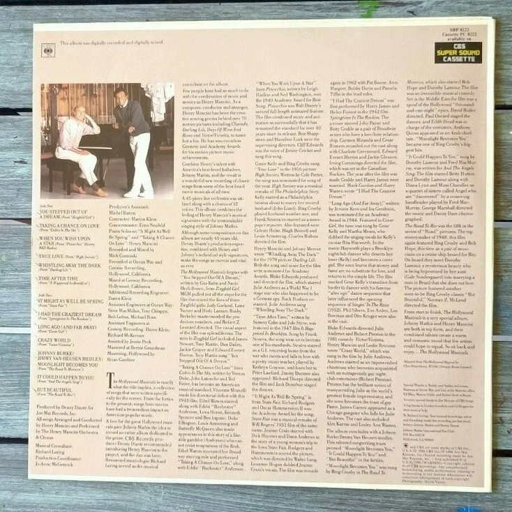 Johnny Mathis & Henry Mancini The Hollywood Musicals. Vintage Vinyl LP. 1986 - Image 2 of 4